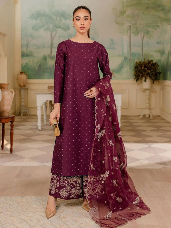 Cotton Silk Sequins Embroidered - FKO-DM-PC057