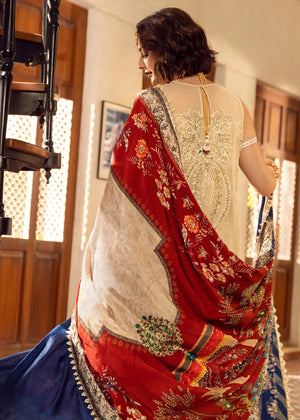 Organza Handworked, Cutworked and Marori Worked Front Panel  FKO-CRHCM04-24