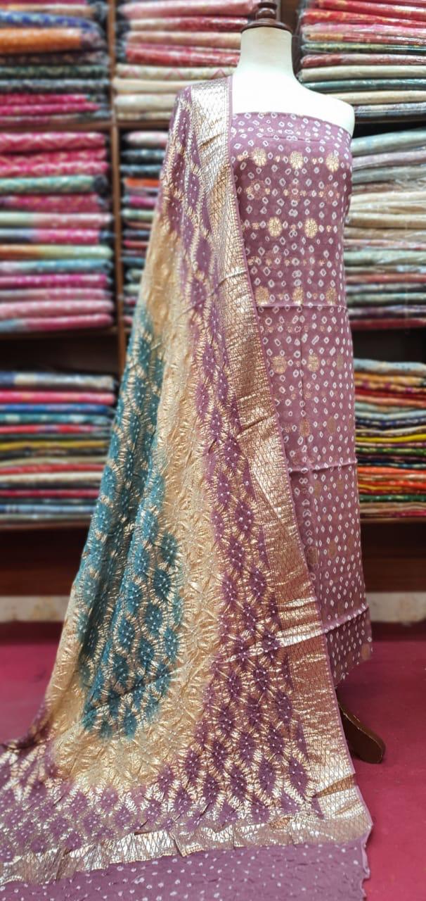 Chiffon Tie & Dye Chunri 3 Piece Suit FKO-0924