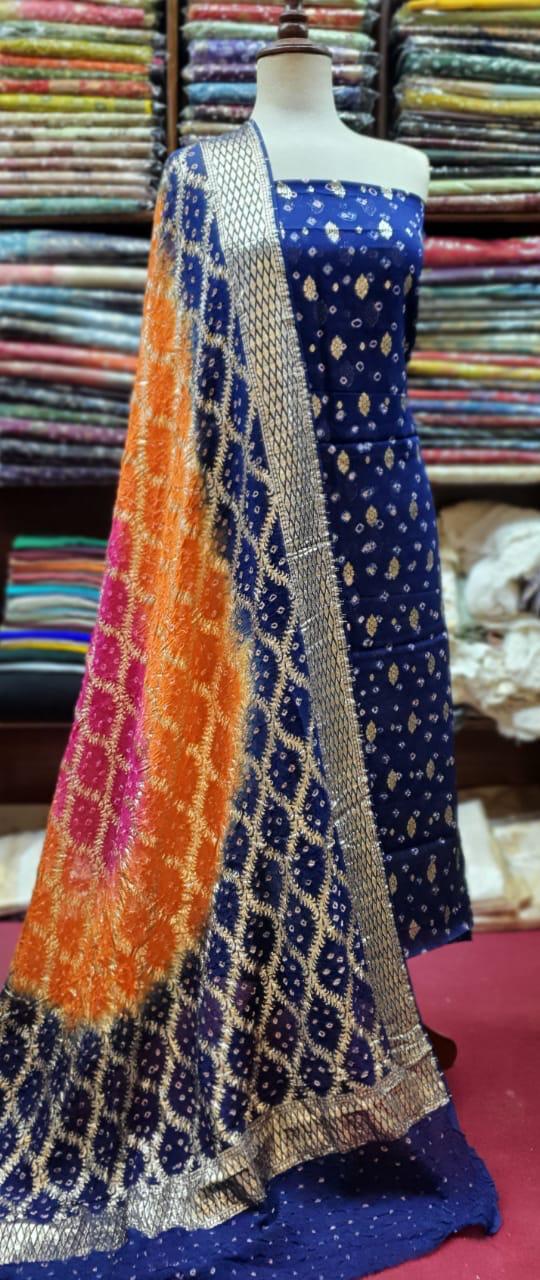 Chiffon Tie & Dye Chunri 3 Piece Suit FKO-0924