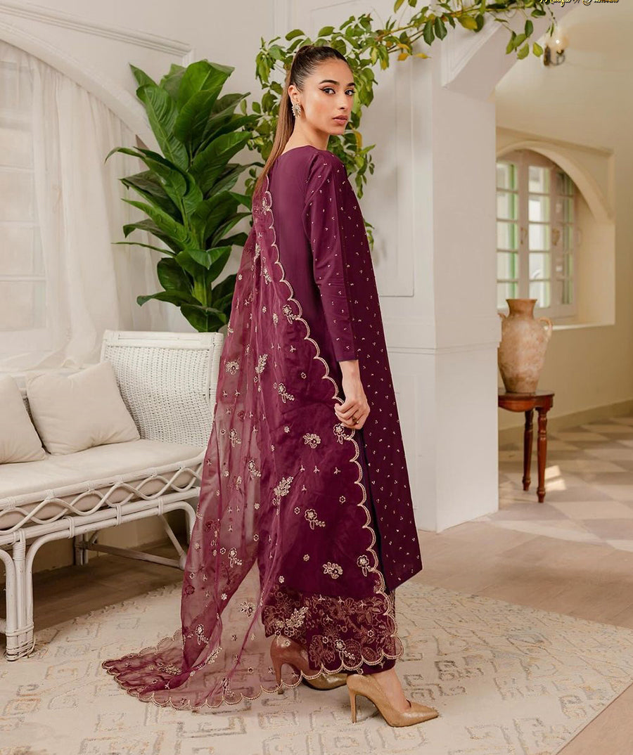 Cotton Silk Sequins Embroidered - FKO-DM-PC057