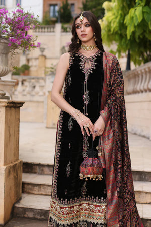 Velvet 3 Pcs Suit With Sequin & Tilla Embroidered Work