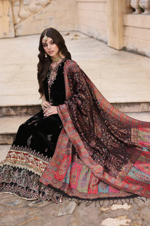 Velvet 3 Pcs Suit With Sequin & Tilla Embroidered Work