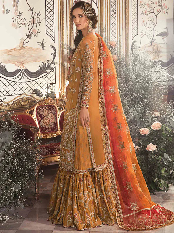 Organza Embroidered & Emballished Mustard BD-2707