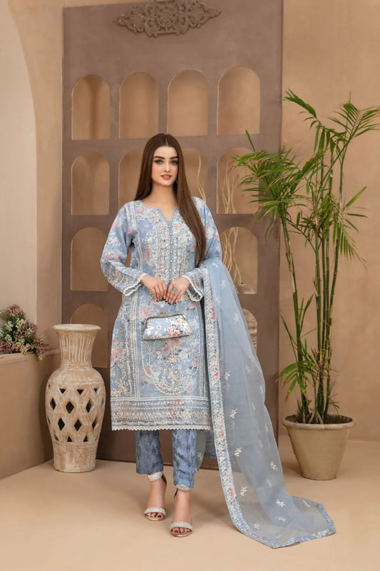 Organza - Viscose Embroidered Outfit MALANI-FKO-9363