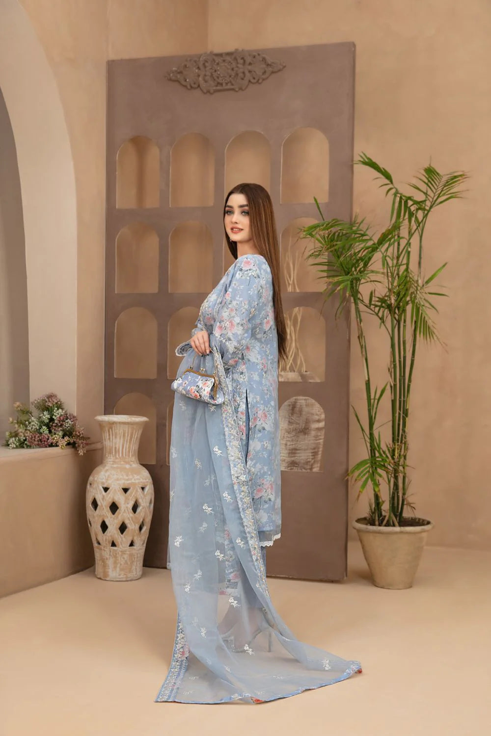 Organza - Viscose Embroidered Outfit MALANI-FKO-9363