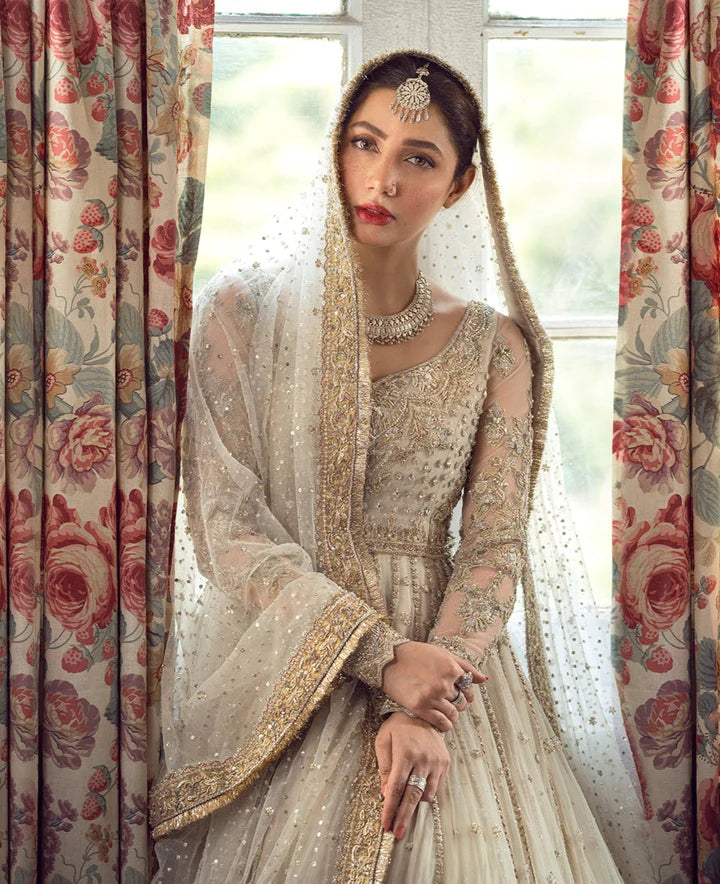 Traditional Pishwas Frock - Embellished Double Layered