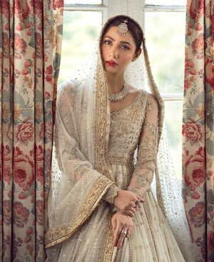 Traditional Pishwas Frock - Embellished Double Layered