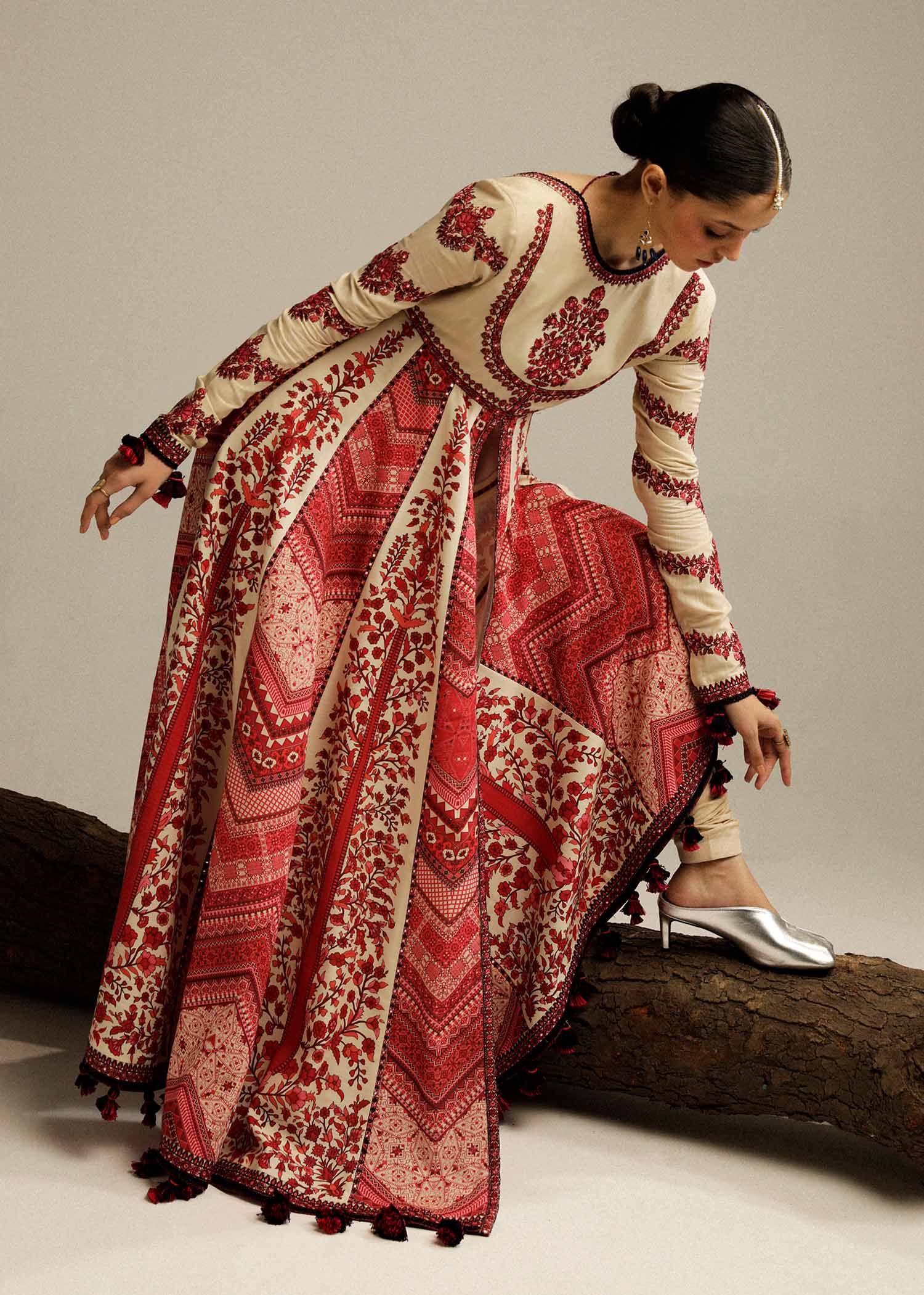 Khaddar Outfit With Woolen Shawl HR-FKOKHADAR-09823