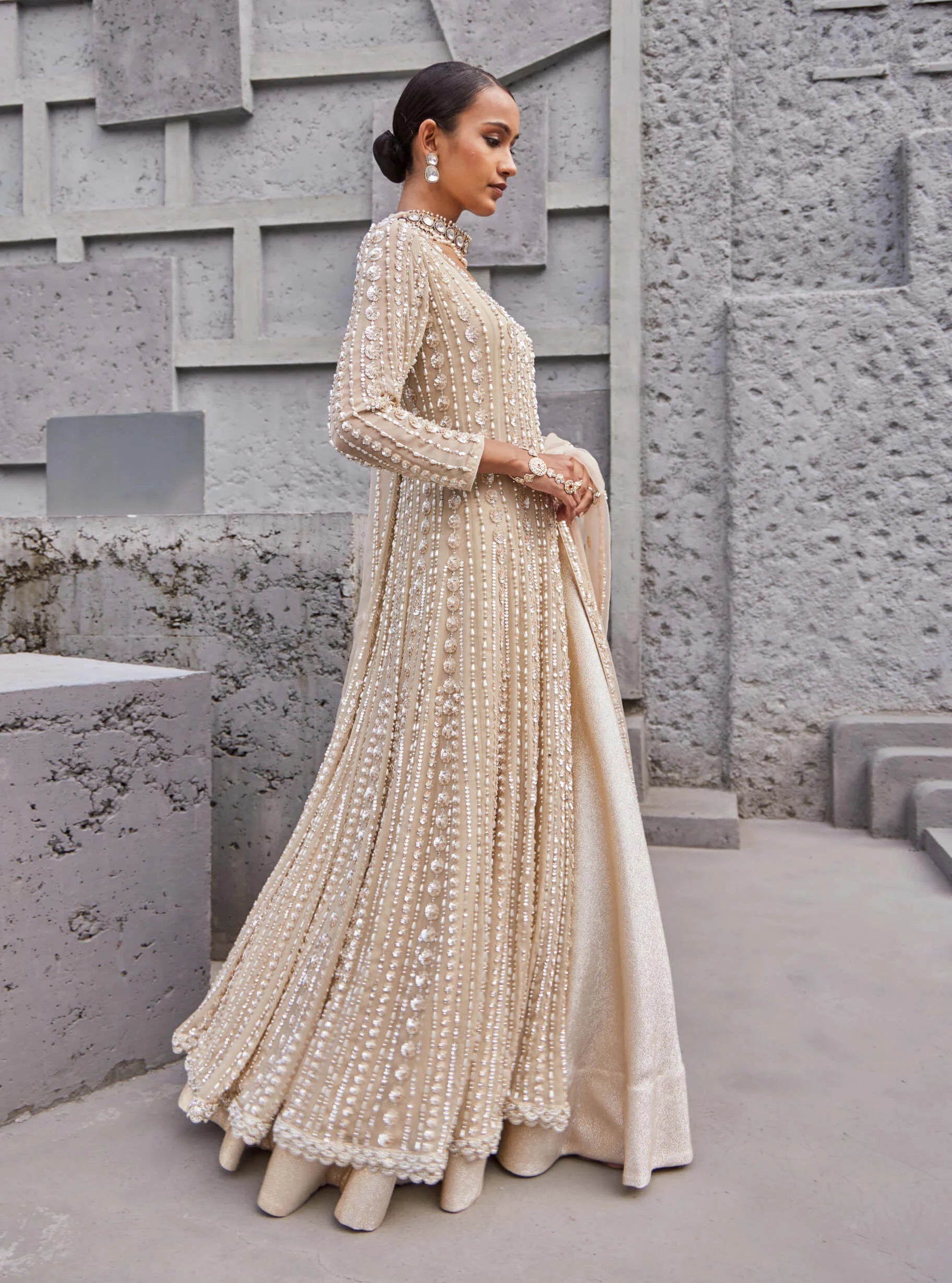 Golden kaliyaana lehenga - FKO-GB-A0124