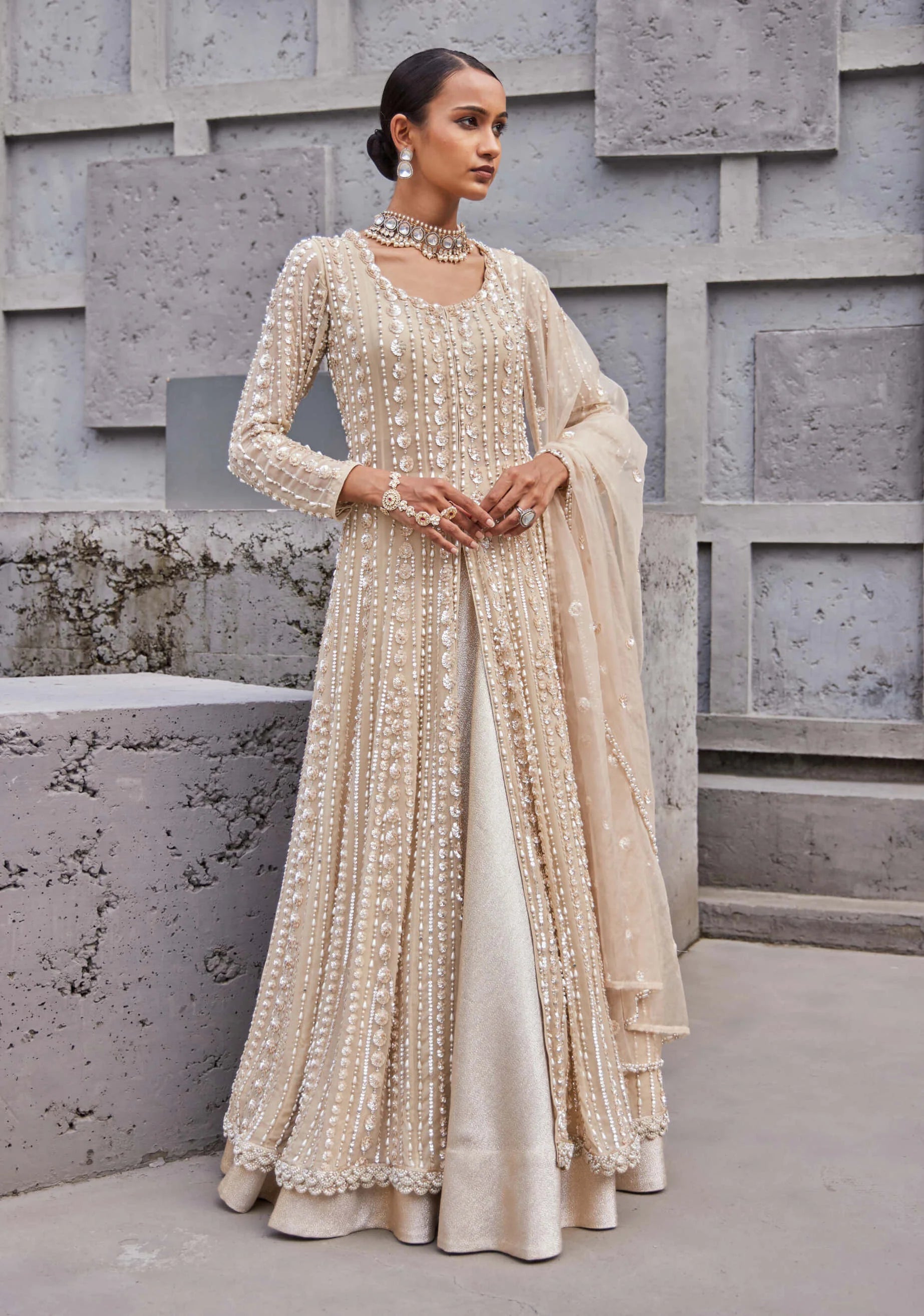 Golden kaliyaana lehenga - FKO-GB-A0124