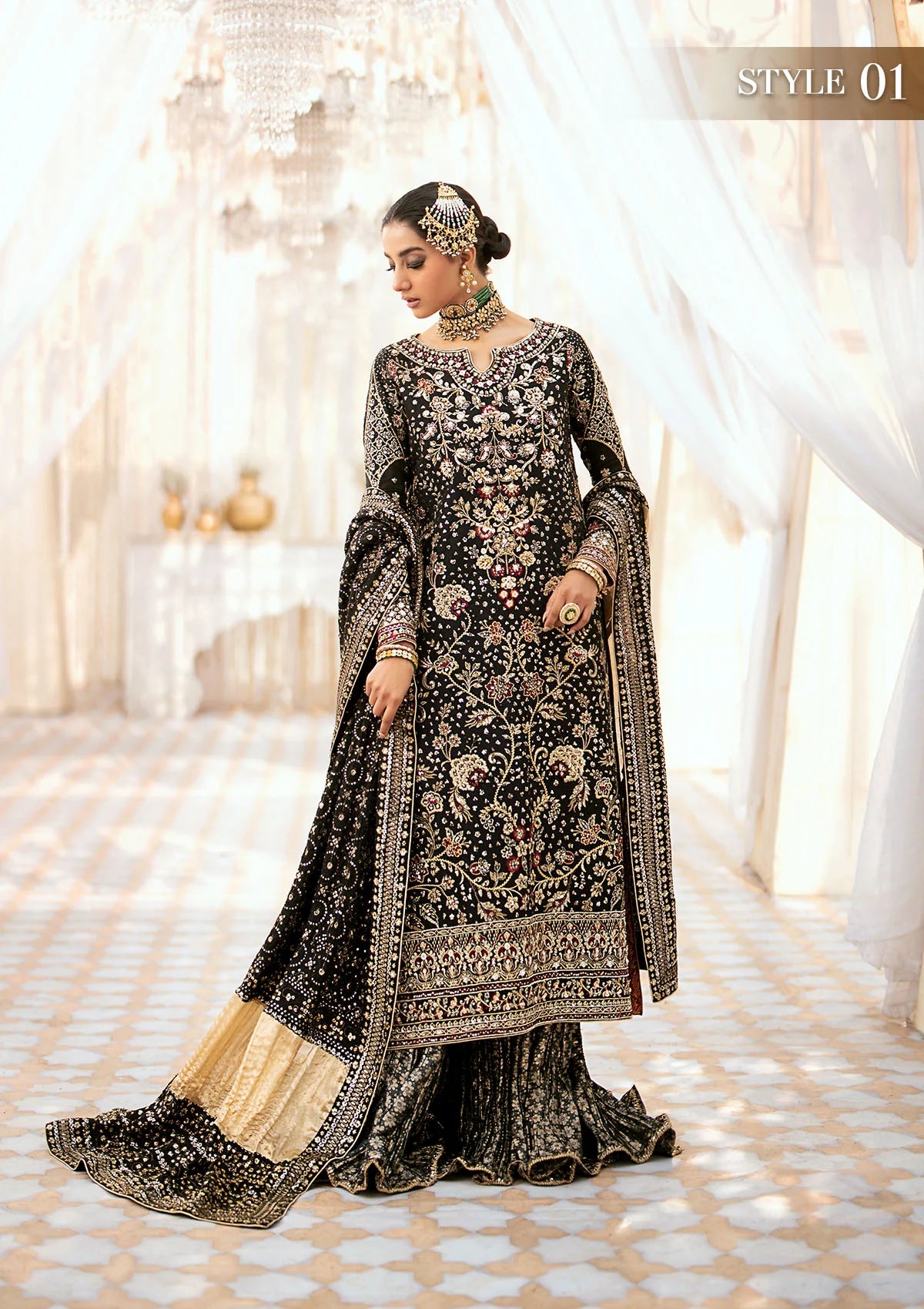 BLACK MEDIUM SILK LOOK-24-04