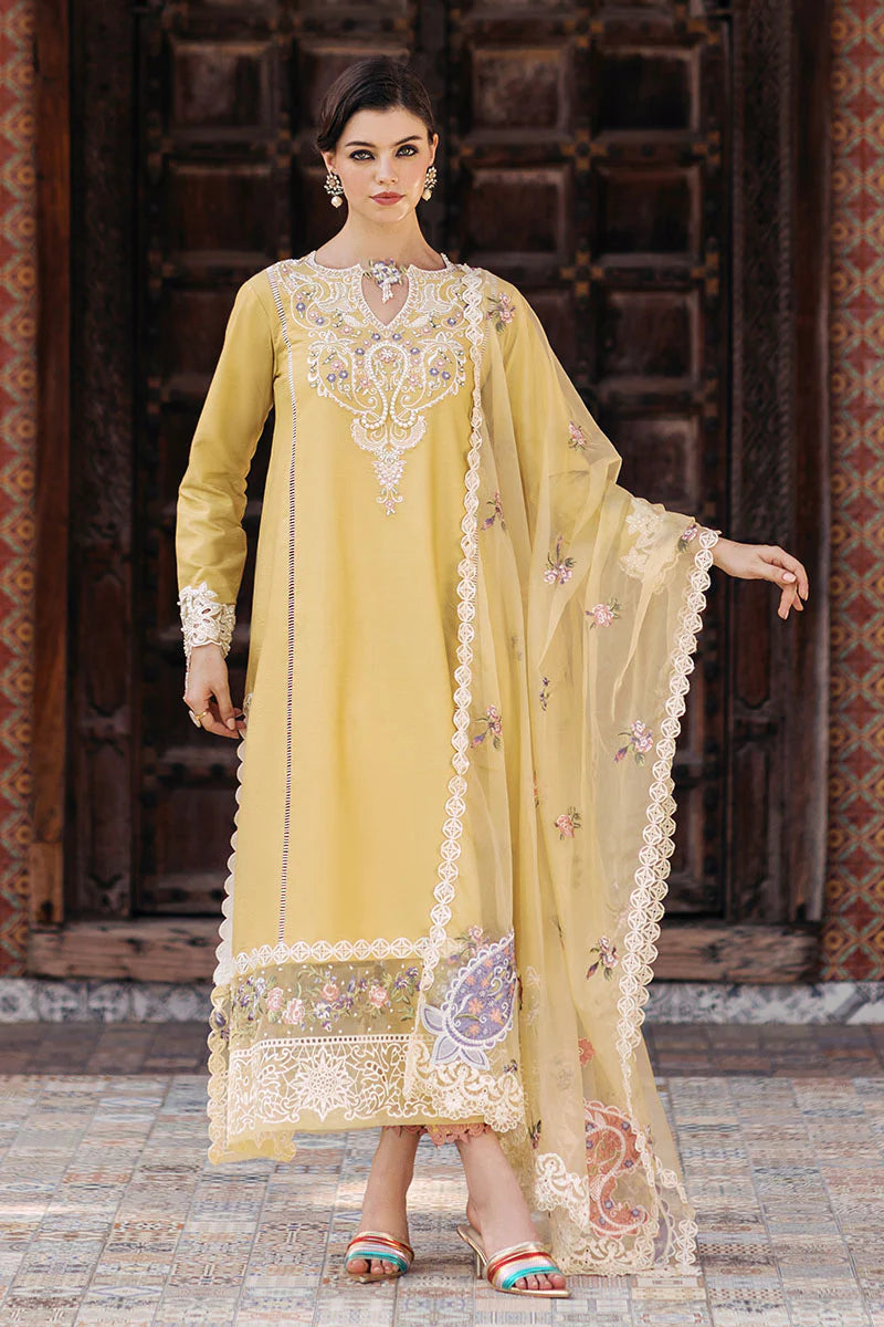 MUSTARD COTTON NET OUTFIT FKO-MCN04246