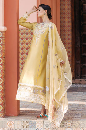 MUSTARD COTTON NET OUTFIT FKO-MCN04246