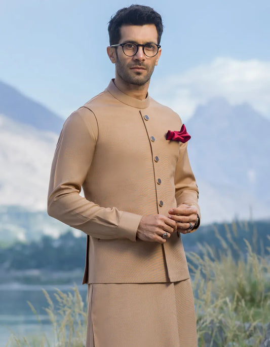 Mens Assorted Shalwar Kameez With Waistcoats - FKOASK-0124