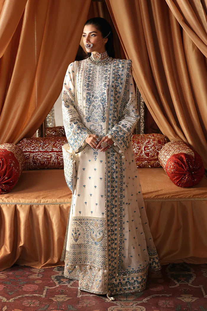 AFREOZEH CHANDNI DIVANI SILK WHITE SUITS