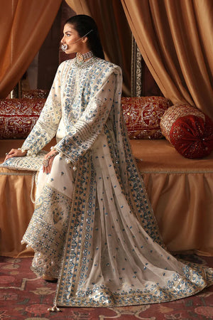 AFREOZEH CHANDNI DIVANI SILK WHITE SUITS