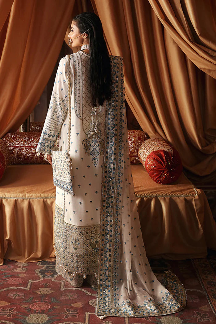 AFREOZEH CHANDNI DIVANI SILK WHITE SUITS