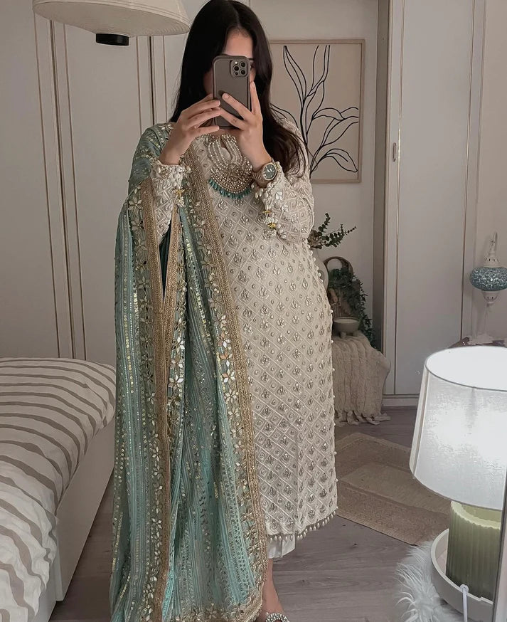 Off-White Anarkali Suit ANK-0224-FKOP