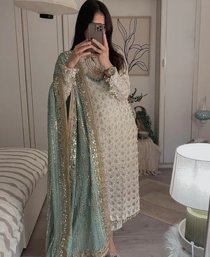 Off-White Anarkali Suit ANK-0224-FKOP