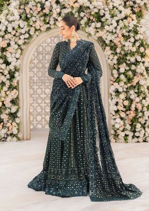 BOTTLE GREEN CHIFFON OUTFIT FKO-LOOK-0124