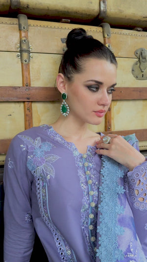 Chikan embroidered & embellished lawn outfit - FKO-Adeline-01245