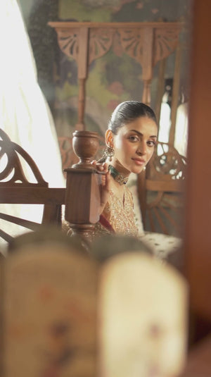 RED GOLDEN ZARRI SILK OUTFIT FKO-RZS04241