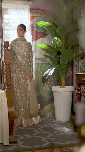 OLIVE CHIFFON OUTFIT FKO-OC04247