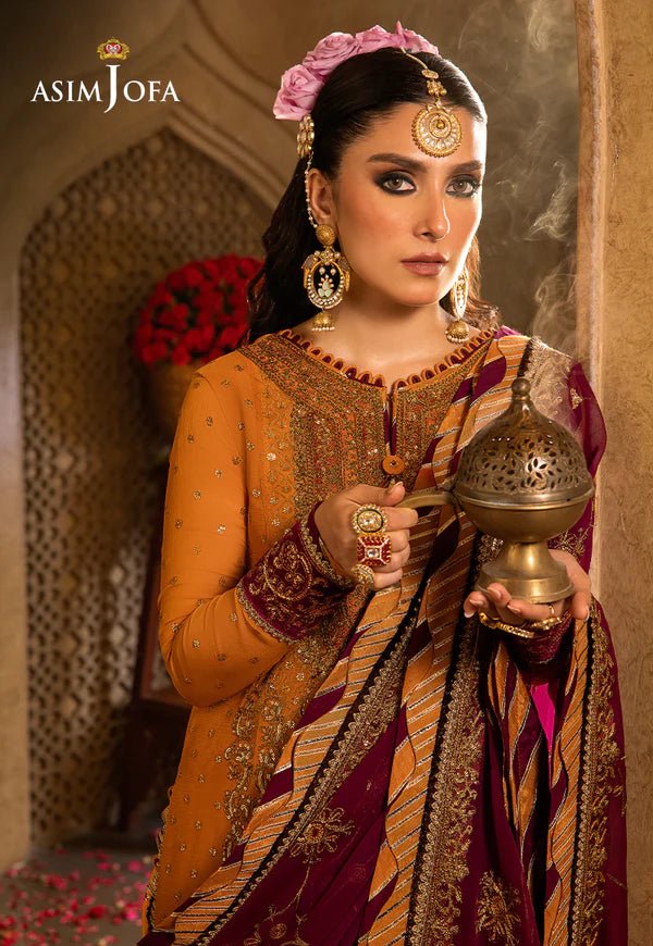 Velvet Plum And Rust With Dupatta AJVF-07