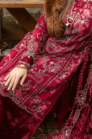 Twill Linen Deep Pink Embroidered shirt and shawl