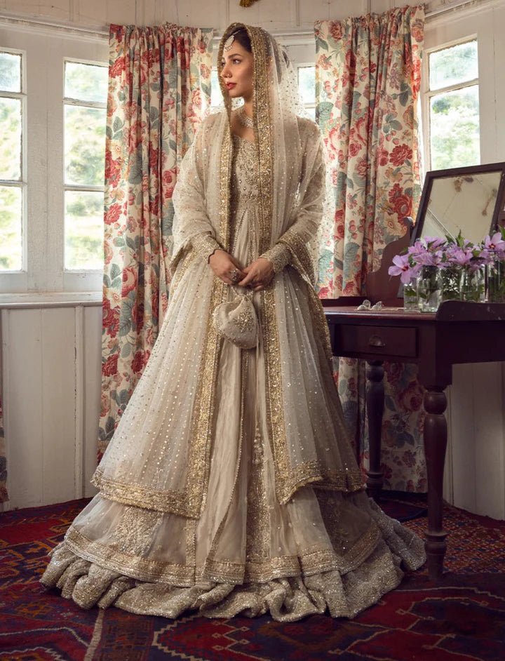 Traditional Pishwas Frock - Embellished Double Layered