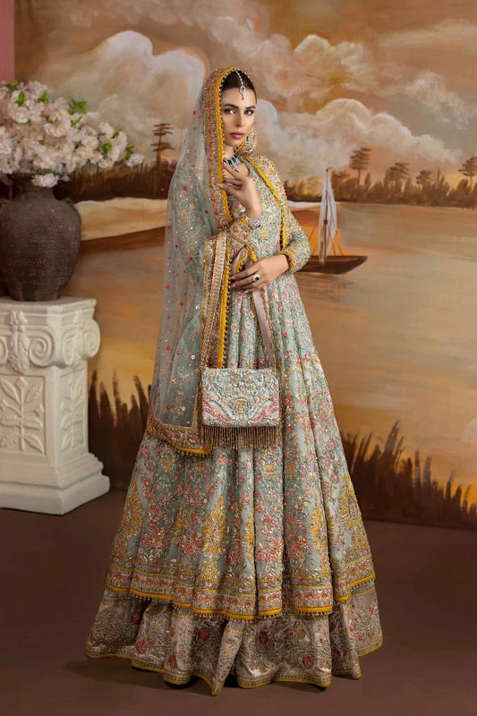 Anarkali & Sharara In Aqua Blue