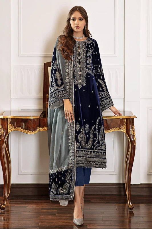 BLUE EMBROIDERED VELVET UF 41