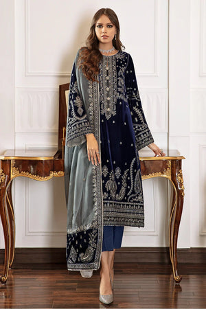 BLUE EMBROIDERED VELVET UF 41