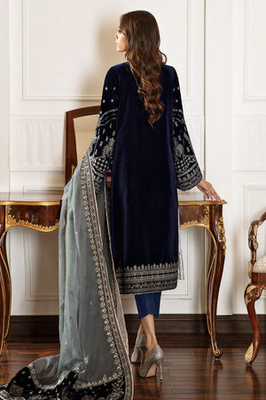 BLUE EMBROIDERED VELVET UF 41