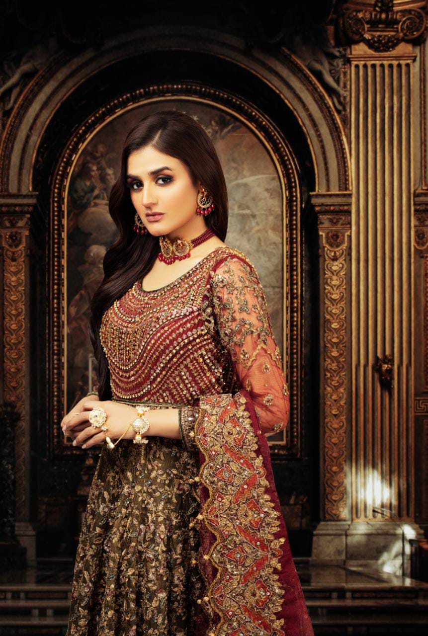 Mehndi With Shade Of Pink Stitched 3Pc Dress