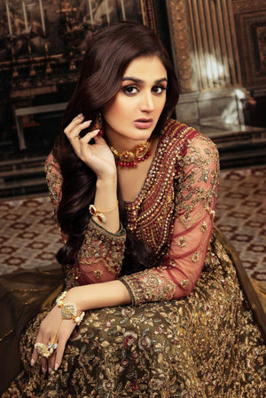 Mehndi With Shade Of Pink Stitched 3Pc Dress