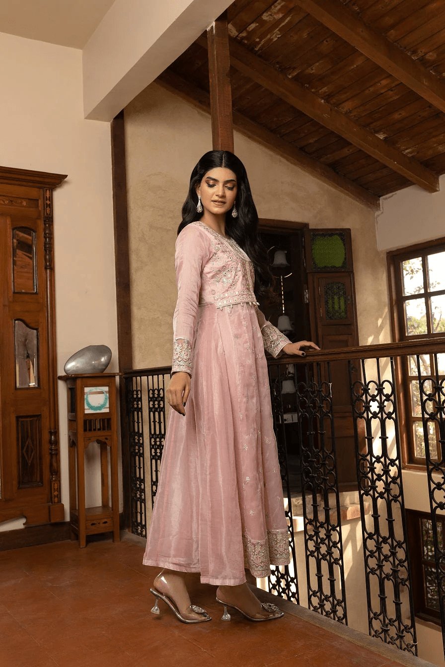 Baby Pink Maisori Stitched Frock Dress